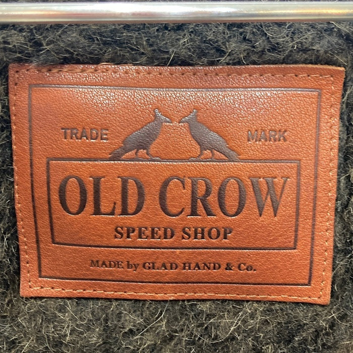 OLD CROW オールドクロウ ジャングルクロス デッキベスト ジップアップ カーキ ステンシル サンプル品 Size M 相当 瑞穂店