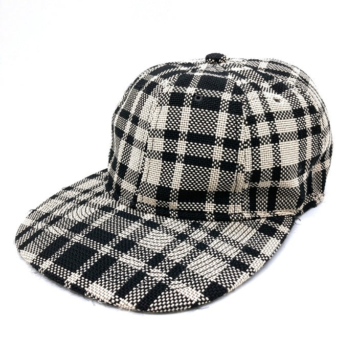 POTEN ポテン J.PRESS ジェイプレス チェック 内側レザー巻 ベースボールキャップ 帽子 ブラック×アイボリー 瑞穂店