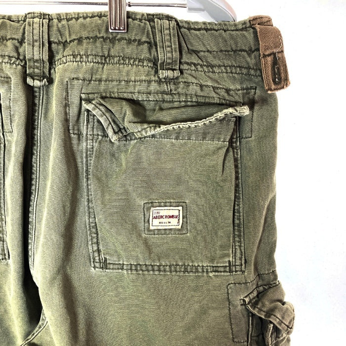 ABERCROMBIE&FITCH アバクロンビー＆フィッチ 加工 カーゴ ハーフパンツ カーキ sizeW33 瑞穂店