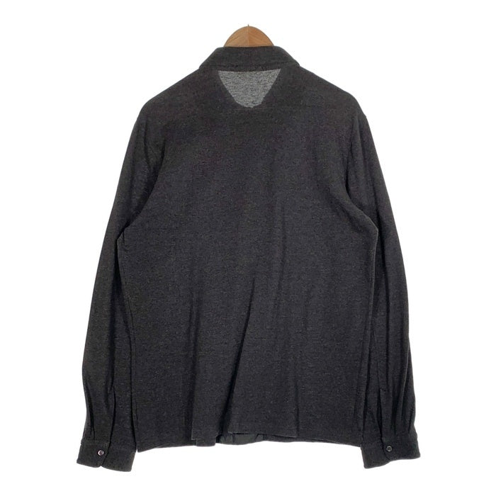 PRADA SPORT プラダスポーツ ラバーパッチ 鹿の子 ボタンシャツ 長袖 チャコールグレー Size L 福生店