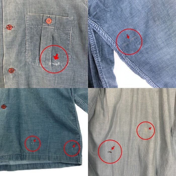 60's PILGRIM ピルグリム オープンカラー コーデュロイシャツ グリーン Size M 福生店