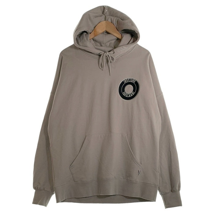 EXAMPLE エグザンプル ROUND LOGO HOODIE ラウンドロゴ フーディー パーカー ベージュ Size XL 福生店
