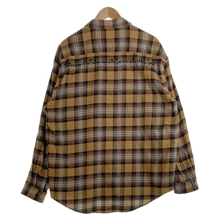 EXAMPLE エグザンプル BB BEAR CHECK SHIRTS 長袖 シャツ ベージュ Size XL 福生店