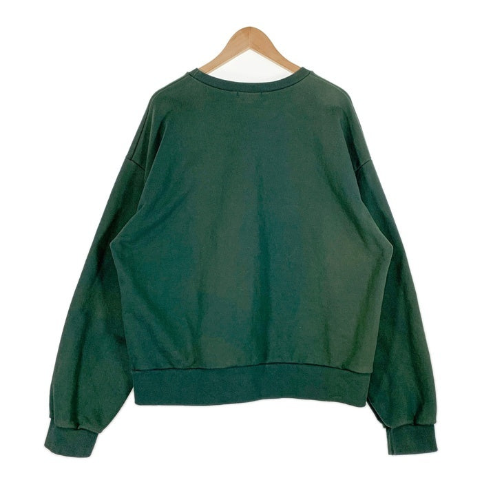 Chikashitsu+ チカシツプラス 刺繡 クルーネックスウェットトレーナー グリーン Size F (L-XL相当) 福生店