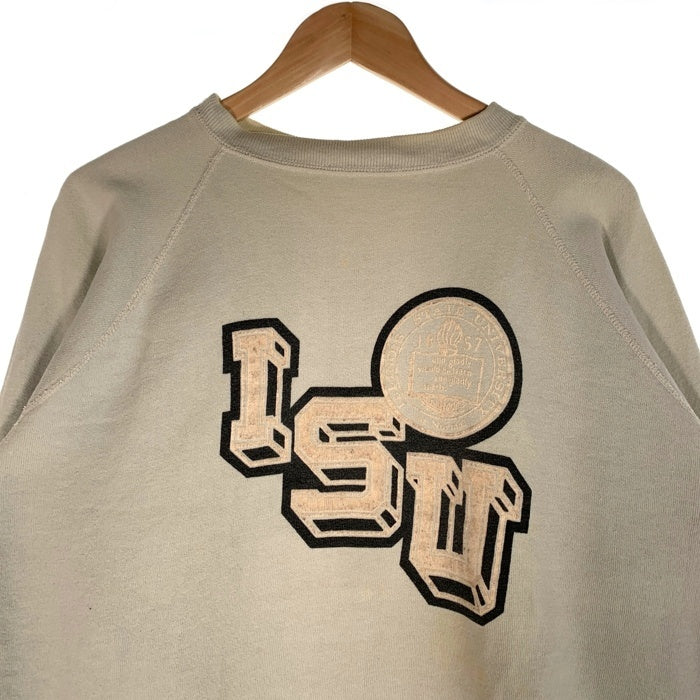 60's ISU カレッジプリント ラグランスリーブ クルーネックスウェットトレーナー ミント Size M 相当 福生店