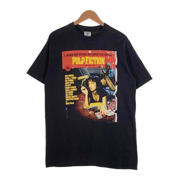 90's PULP FICTION パルプフィクション プリントTシャツ ブラック USA製 ウィンターランド 袖裾シングル Size L 福生店