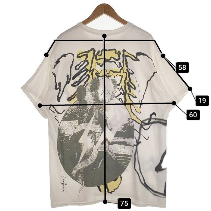 CACTUS JACK カクタスジャック KAWS FRAGMENT S/S TEE カウズ フラグメント ショートスリーブ プリントTシャツ ホワイト Size L 福生店