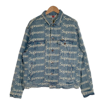 SUPREME シュプリーム 21SS Frayed Logos Denim Trucker Jacket フレイドロゴ デニムトラッカージャケット インディゴ Size L 福生店