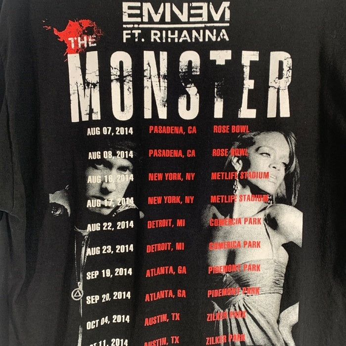EMINEM エミネム RIHANNA リアーナ 2014 THE MONSTER TOUR プリントTシャツ ブラック ALSTYLE Size L 福生店