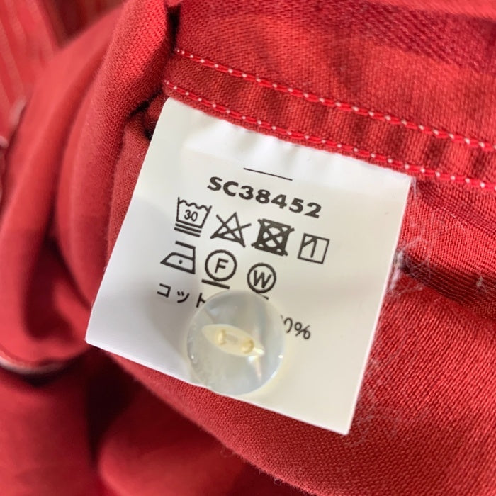 SUGAR CANE シュガーケーン ウォバッシュストライプ ワークシャツ 半袖 レッド SC38452 Size M 福生店