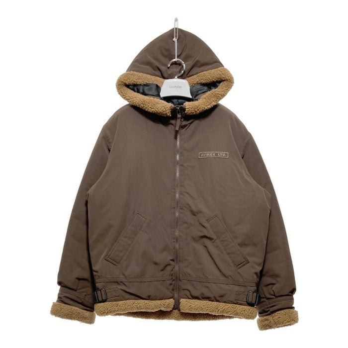 AVIREX アヴィレックス B-3 HOODIE ミリタリージャケット 中綿 ボア ポリエステル ブラウン 783-2252050 Size XL 瑞穂店