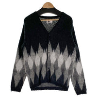 MASSES マシス アーガイル ウールニットカーディガン アクリル ナイロン ブラック グレー Size M 福生店