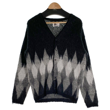 MASSES マシス アーガイル ウールニットカーディガン アクリル ナイロン ブラック グレー Size M 福生店