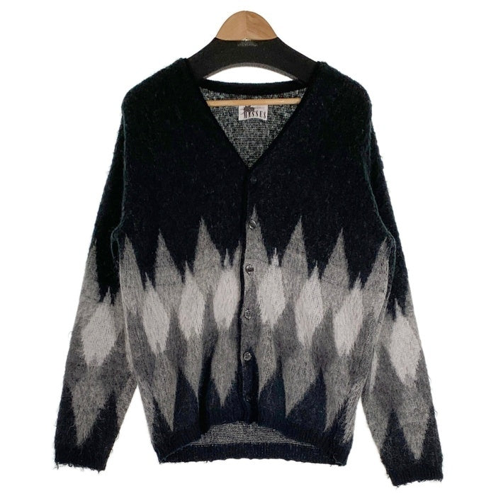 MASSES マシス アーガイル ウールニットカーディガン アクリル ナイロン ブラック グレー Size M 福生店
