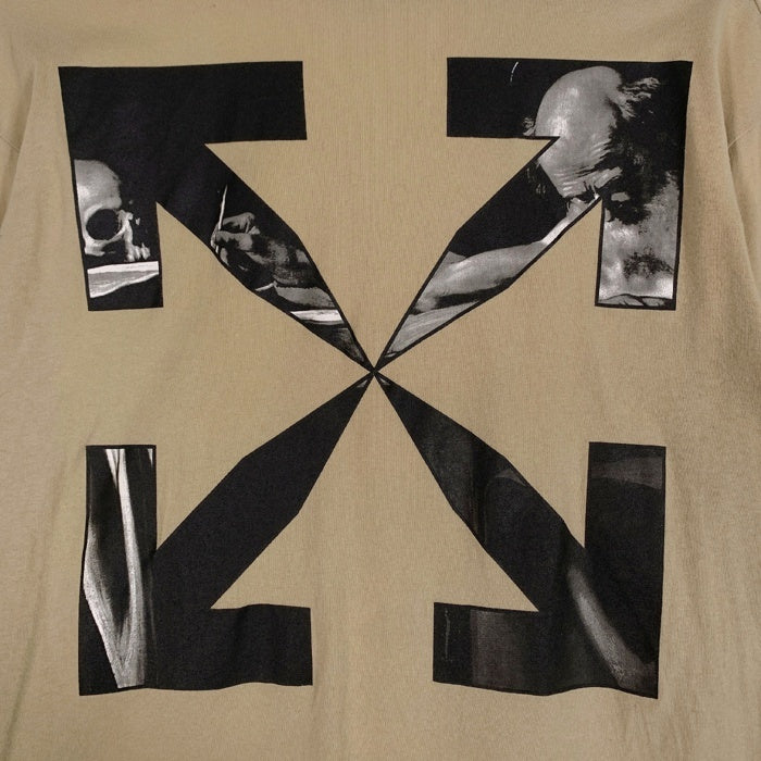 OFF-WHITE オフホワイト CARAVAGGIO ARROW カラヴァッジオ アロー プリント ロングスリーブTシャツ ダークサンド OMAB064S22JER004 Size L 福生店