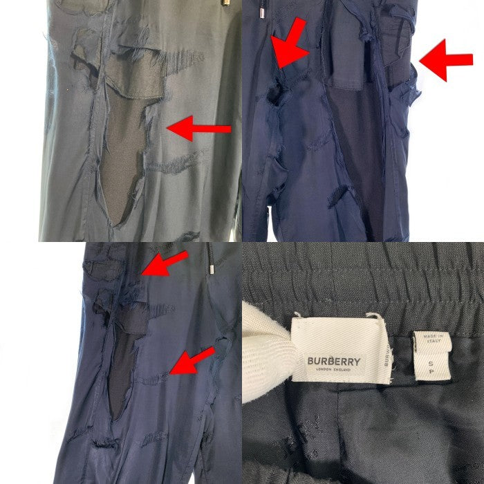 BURBERRY LONDON ENGLAND バーバリーロンドン サイドライン トラックパンツ ブラック パープル ウール モヘア 4557947 イタリア製 Size S 福生店