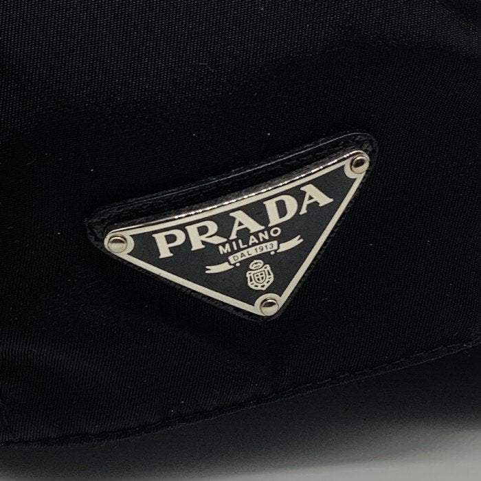 PRADA プラダ ナイロン ベースボールキャップ ブラック サイド三角プレート Size L 福生店