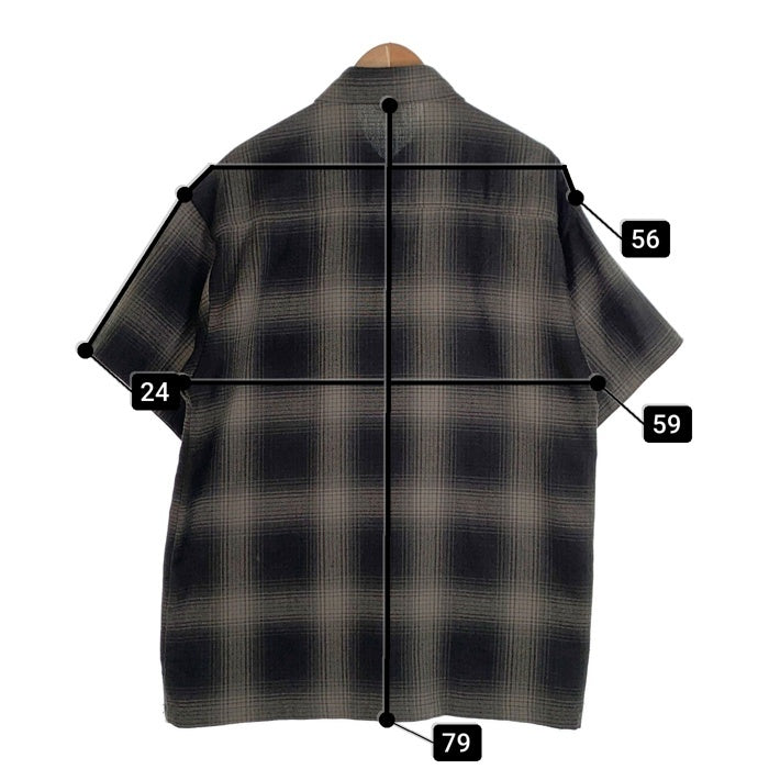 CALTOP キャルトップ オンブレチェック 半袖シャツ ブラック アクリル Size M 福生店