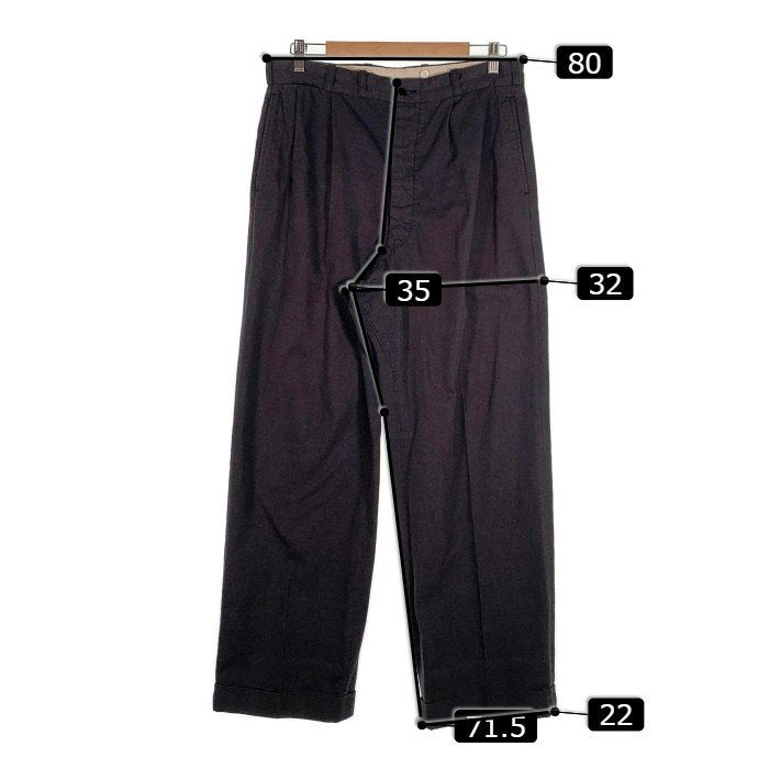 BELAFONTE ベラフォンテ RAGTIME 2TACK TROUSERS (WASHED) 2タック トラウザーパンツ スミブラック Size L 福生店