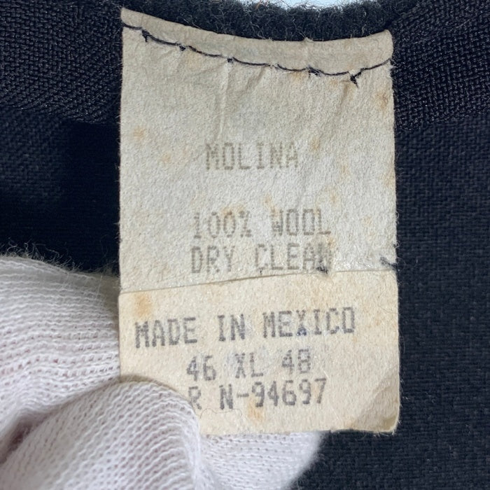 80-90's MOLINA ウール インディアンベスト ブラック コンチョボタン メキシコ製 チマヨ Size XL 福生店
