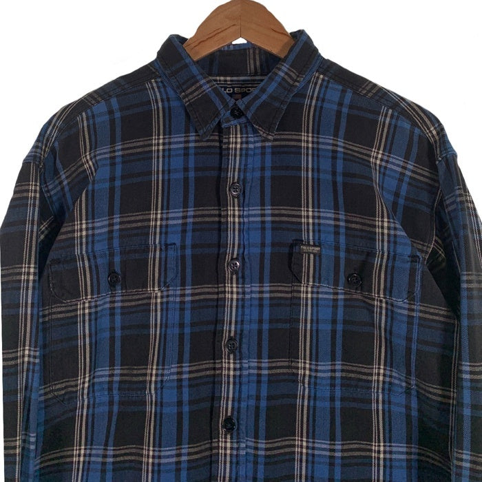 POLO SPORT ポロスポーツ SPORTSMAN チェックフランネルシャツ ブルー Size XL 福生店