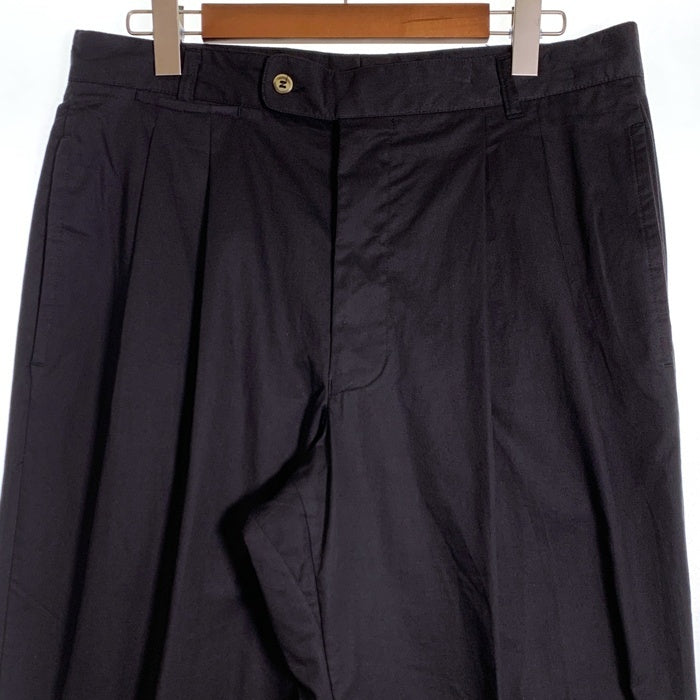 HUGO BOSS ヒューゴボス 2タック コットントラウザーパンツ ブラック イタリア製 Size ｗ90cm 福生店