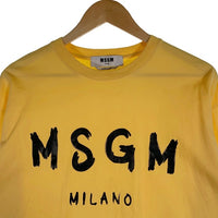 MSGM エムエスジーエム フロントロゴプリント ロングスリーブTシャツ イエロー 2940MM105 Size M 福生店