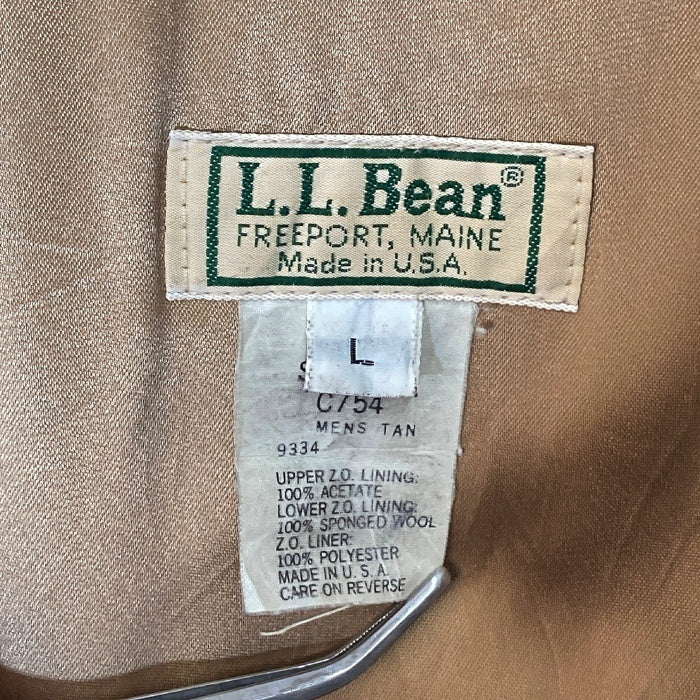 L.L.Bean エルエルビーン 80～90s USA製 襟コーデュロイ ハーフコート ベージュ sizeL 瑞穂店