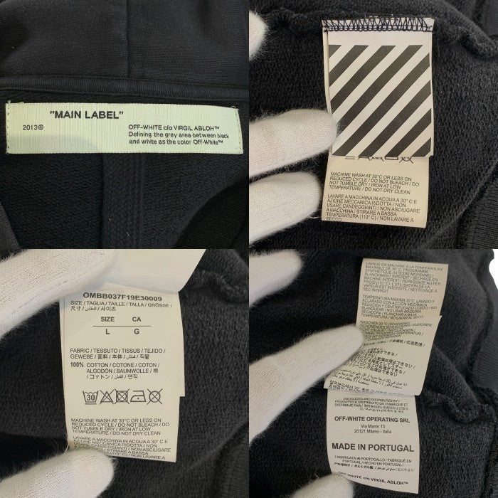 OFF-WHITE オフホワイト 19AW ハードコア カラヴァッジオ プルオーバースウェットパーカー ブラック フェード加工 OMBB037F19E30009 Size L 福生店