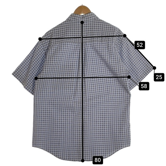 L.L.Bean エルエルビーン シアサッカー ボタンダウンチェックシャツ 半袖 ライトブルー Size M 福生店