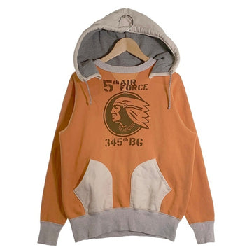 TOYS McCOY トイズマッコイ 5th AIR FORCE 2トーン 後付け スウェットパーカー オレンジ ホワイト Size L 福生店