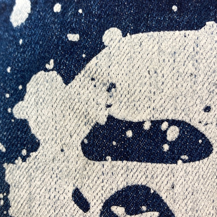 A BATHING APE アベイシングエイプ ペイント風 エイプヘッド デニムパンツ ブルー sizeM 瑞穂店