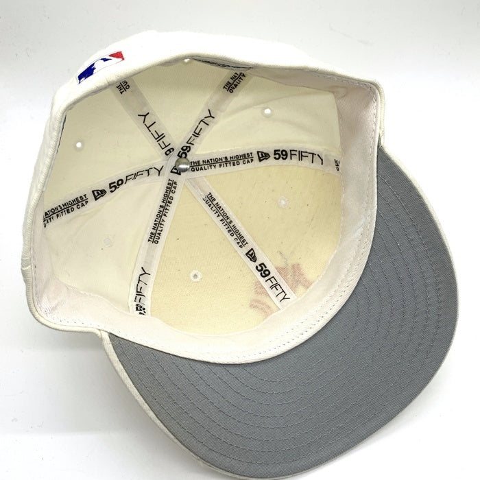 90's New Era ニューエラ MLB ニューヨーク・ヤンキース 59FIFTY ベースボールキャップ ホワイト ウール USA製 Size 7 1/8 (56.8cm) 福生店