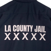 RED KAP レッドキャップ LA COUNTY JAIL プリント ワークシャツ ネイビー 半袖 SP24NV5 Size XL 福生店