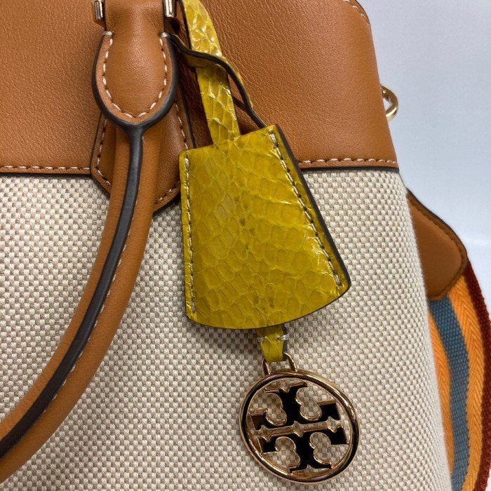 TORY BURCH トリーバーチ キャンバス レザー 2WAYバッグ ハンド ショルダーバッグ オフホワイト 瑞穂店