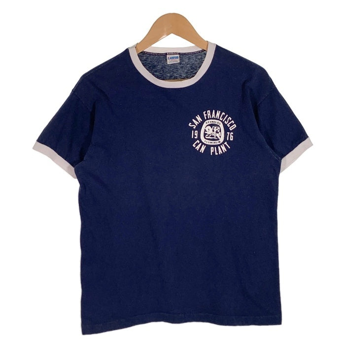 70's Champion チャンピオン SAN FRANCISCO CAN PLANT リンガーTシャツ ネイビー バータグ Size L 福生店