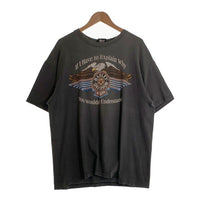80-90's Harley-Davidson ハーレーダビッドソン イーグル バー&シールド プリントTシャツ フェードブラック Hanes USA製 Size XL 福生店