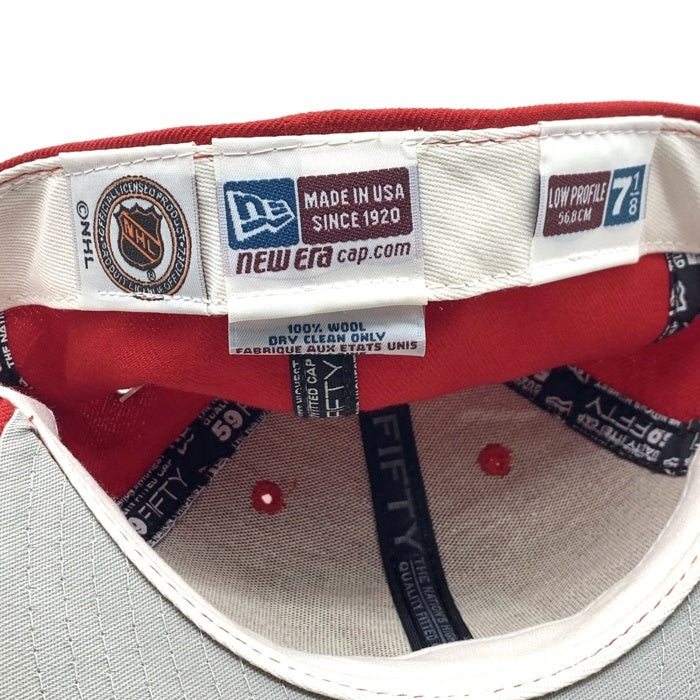 90's New Era ニューエラ NHL ニュージャージー・デビルス 59FIFTY ベースボールキャップ レッド ウール USA製 Size 7 1/8 (56.8cm) 福生店