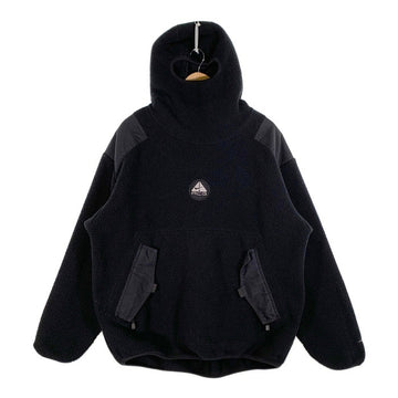 90's NIKE ACG ナイキ エーシージー THARMAL LAYER 2 プルオーバー ボアフリースパーカー バラクラバ リップストップ切替 ブラック USA製 H98R0B Size L 福生店