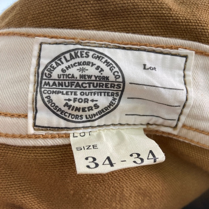 FREEWHEELERS フリーホイーラーズ GREAT LAKES WOODMAN BIB OVERALL ダック地 ビブ オーバーオール イエローブラウン Size 34-34 瑞穂店