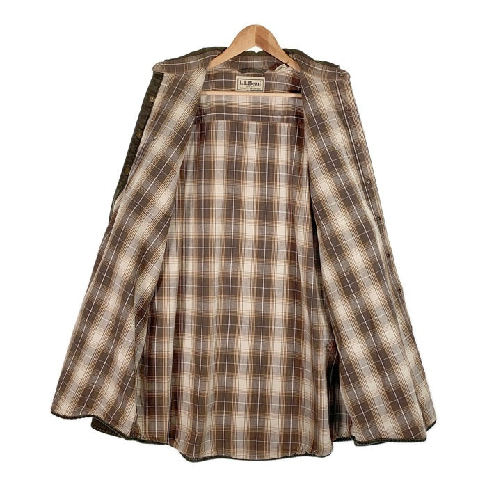 L.L.Bean エルエルビーン ダック地 シャツジャケット 裏地フランネル カーキ カナダ製 Size XL 福生店