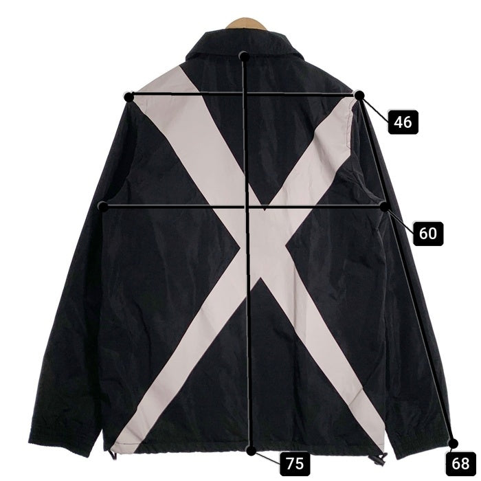 glamb グラム Cross coach Jacket クロスプリント コーチジャケット ブラック GB17AT/JKT02 Size 3 福生店