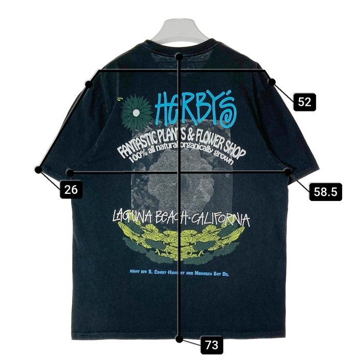 STUSSY ステューシー HERBY'S Dyed Tee 両面フォトプリント Tシャツ ブラック sizeL 瑞穂店