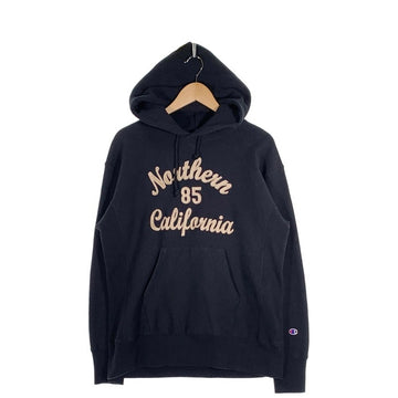 Champion チャンピオン リバースウィーブ プルオーバースウェットパーカー 単色タグ復刻 カレッジワッペン ブラック C3-W112 Size L 福生店