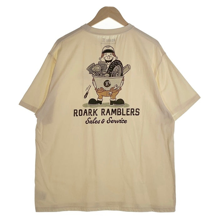 ROARK ロアーク REVIVAL "RAMBLERS" S/S TEE プリントTシャツ ナチュラル Size L 福生店