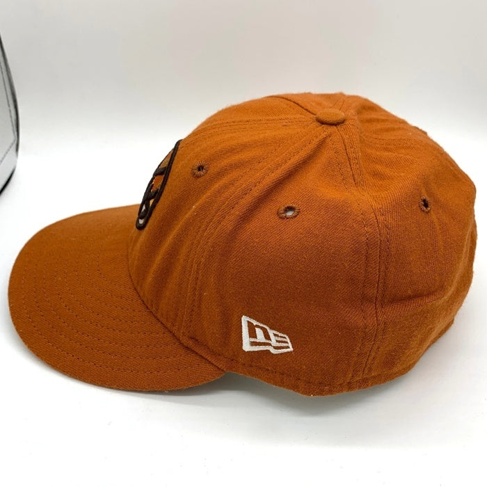 90's New Era ニューエラ 59FIFTY LOW PROFILE NBA ニューヨーク・ニックス ウールベースボールキャップ ダークオレンジ USA製 Size 7 1/4 (57.7cm) 福生店