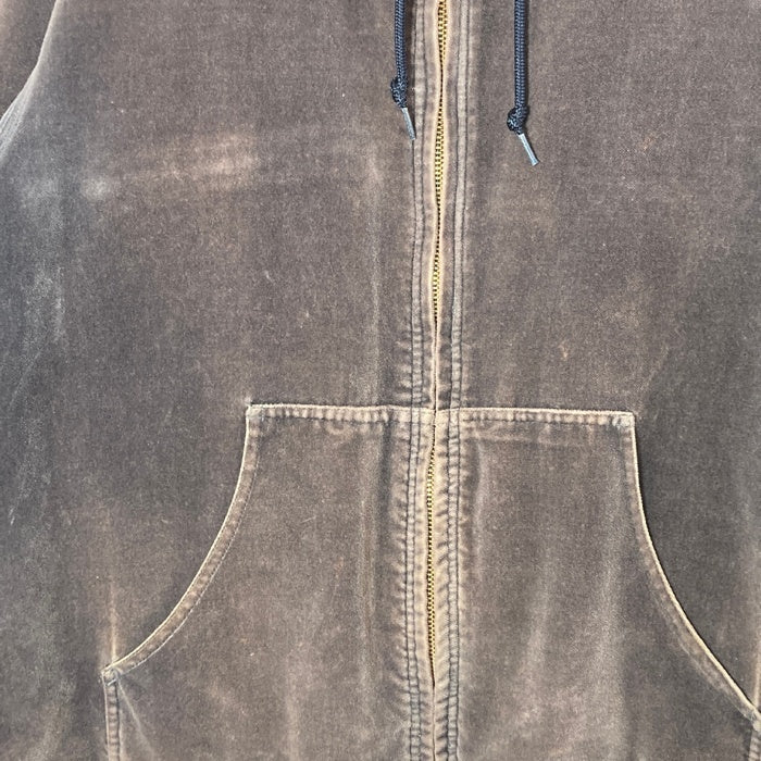 Carhartt カーハート ベロア ジップアップパーカー ブラウン size- 瑞穂店