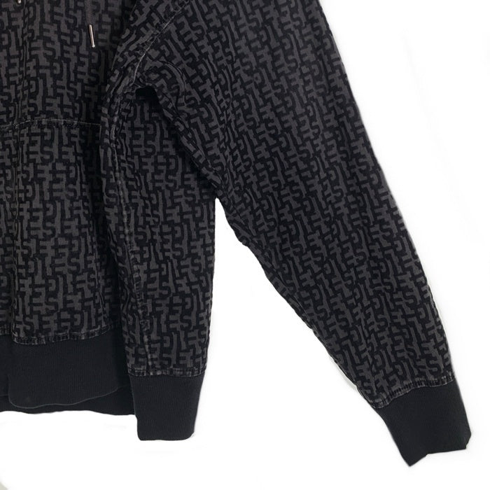 DIESEL ディーゼル 23AW D-UM-RIB-NE モノグラム プルオーバー パーカー フーディー ブラック チャコール Size M 福生店
