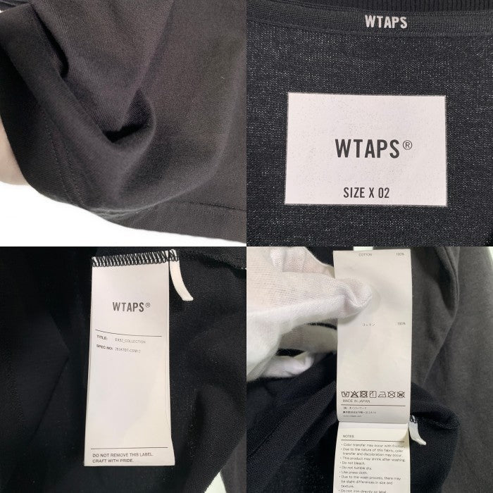 WTAPS ダブルタップス 26SS SLDR / LS / COTTON レイヤード 長袖 Tシャツ ブラック チャコール 261ATDT-CSM12 Size 02 福生店