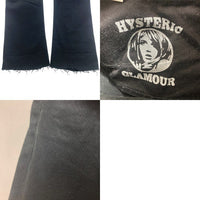 HYSTERIC GLAMOUR ヒステリックグラマー ブラックサテンフレアパンツ ブラック size28 瑞穂店